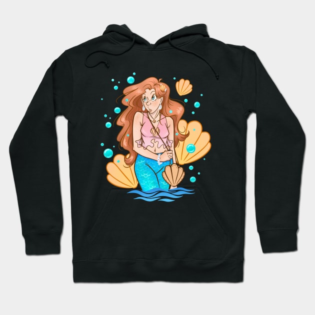 Venus Shell Girl with Bubbles Hoodie by Fizzy Vee